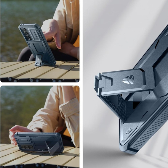 Obrnené puzdro pre Samsung Galaxy A35, Dexnor Full Body (Two Frames), modré