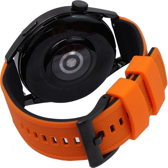 ERBORD Univerzálny silikónový remienok 22mm, Dual Color, oranžový / čierny / čierna pracka