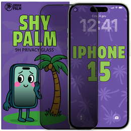 Tmavé sklo na ochranu súkromia Shy Palm pre iPhone 15