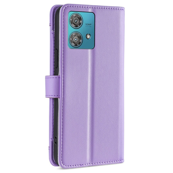 Klapkové puzdro pre Motorola Edge 40 Neo, Wallet Zipper Pocket, fialové