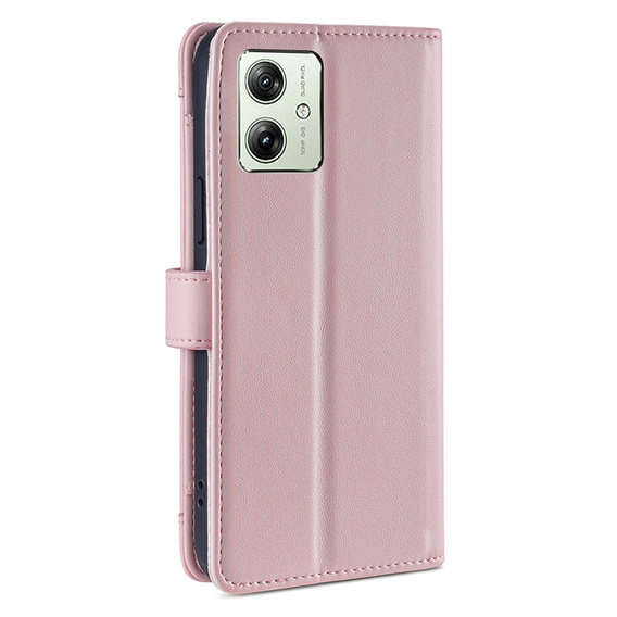 Klapkové puzdro pre Motorola Moto G54 5G, Wallet Zipper Pocket, ružové