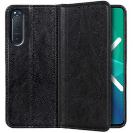 Obal na mobil pre Sony Xperia 5 II, Wallet Litchi Leather, čierne