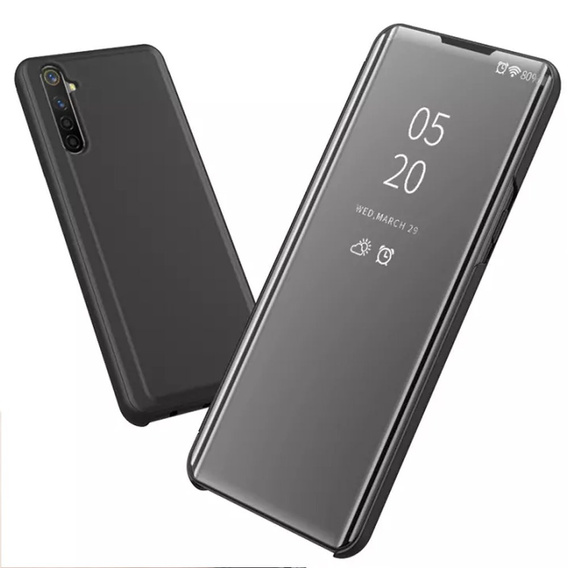 Obal na mobil pre Realme 6 Pro, Clear View, čierne