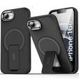 Puzdro pre Iphone 16E, Kickstand Matt Case, pre MagSafe, čierne