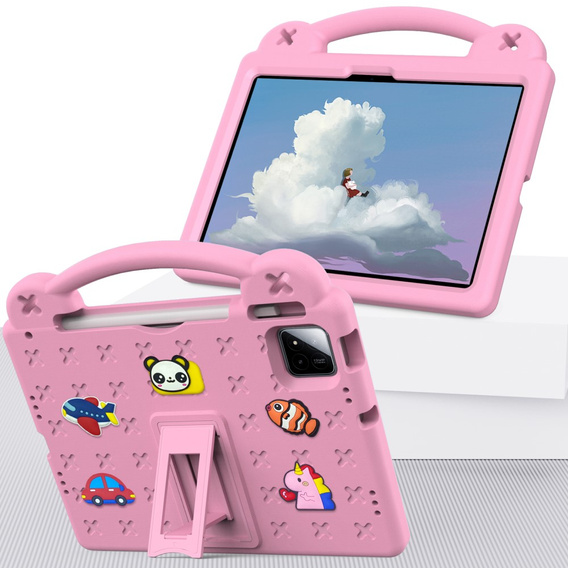 Detské puzdro pre Xiaomi Pad 7 / 7 Pro, Cute Patterns, so stojanom, ružové