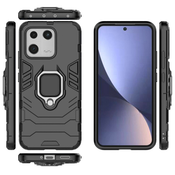 Obal na mobil pre Xiaomi 13, Kickstand Ring, čierne