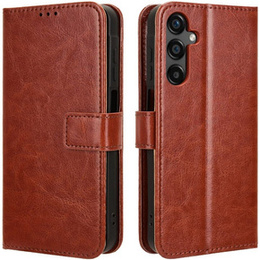 Klapkové puzdro pre Samsung Galaxy M55 5G, Crazy Horse Wallet, hnedé