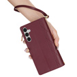 Puzdro s chlopňou pre Samsung Galaxy A56 5G, Rhombus Crossbody Leather, bordové