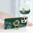 Obal na mobil pre iPhone 13 Pro, Electro Ring, zelený