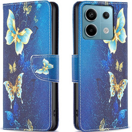 Klapkové puzdro pre Xiaomi Redmi Note 13 Pro 5G, Wallet, Butterflies modré