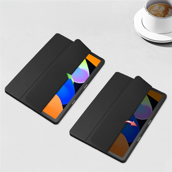 Puzdro pre Lenovo Idea Tab 11" 2025 TB336FU TB336ZU, s priehľadnou zadnou stranou a držiakom na stylus, čierne