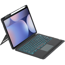 Puzdro s podsvietenou bluetooth klávesnicou pre Samsung Galaxy S9+ / S9 FE+ / S10+ Plus, čierne