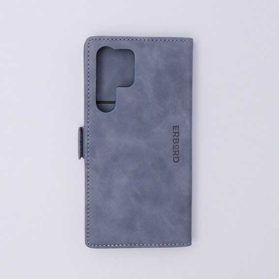 Puzdro pre Samsung Galaxy S23 Ultra, ERBORD Vintage, peňaženka s chlopňou, zelený