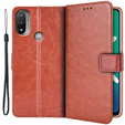 Klapkové puzdro pre Motorola Moto E20/E30/E40, Crazy Horse Wallet, hnedé
