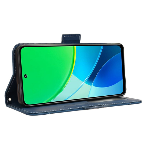 Klapkové puzdro pre Vivo Y19s, Card Slot, tmavomodré