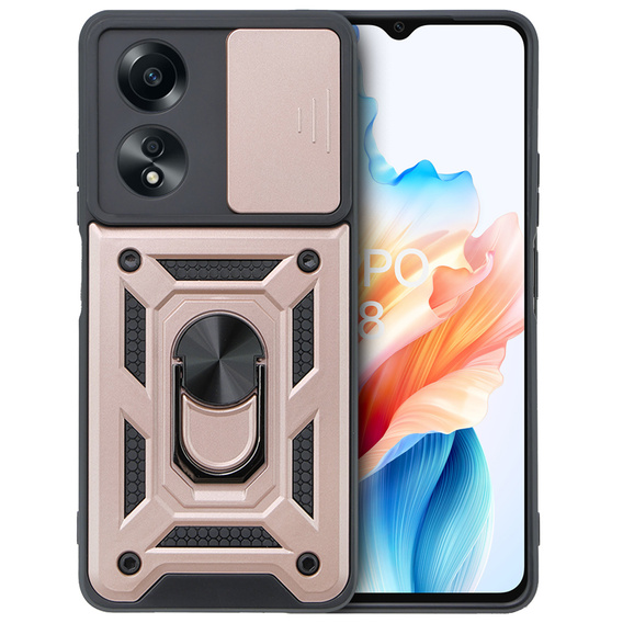 Obal na mobil pre Oppo A38 4G / Oppo A18 4G, CamShield Slide, ružové rose gold