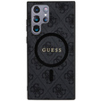 GUESS Obal na mobil pre Samsung Galaxy S24 Ultra, 4G Ring Classic Logo, sivé