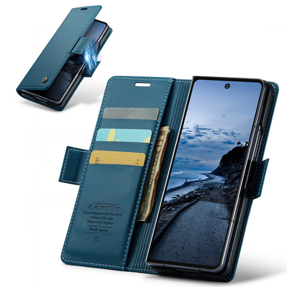 CASEME Litchi Wallet flipové puzdro pre Samsung Galaxy Z Fold7 5G
