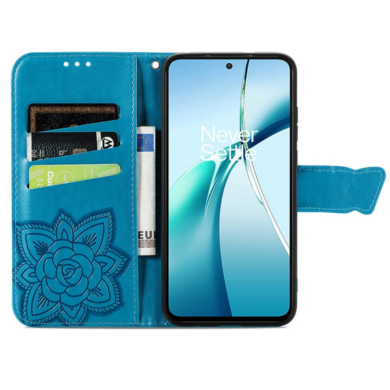Klapkové puzdro pre Xiaomi Redmi Note 14 4G, Butterfly, modré