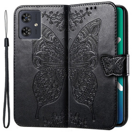 Klapkové puzdro pre Motorola Moto G54 5G, Butterfly, čierne