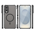 Puzdro pre Samsung Galaxy S25 Edge, Kickstand Matt Case, pre MagSafe, čierne + sklo na displej
