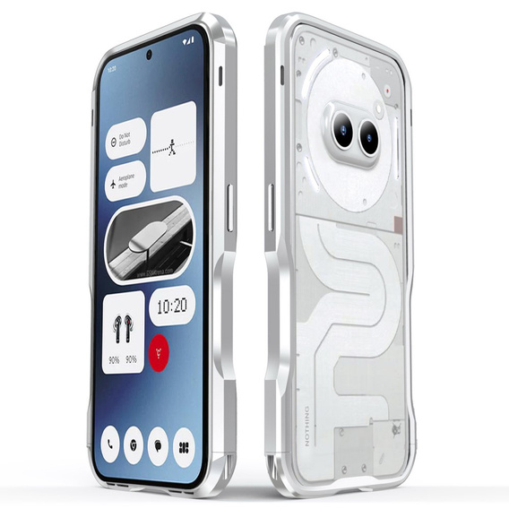 Puzdro LUPHIE pre Nothing Phone 2a / 2a Plus, Armor Bumper, strieborné