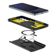 Puzdro Spigen pre Samsung Galaxy S24 FE, Tough Armor Mag MagSafe, čierne + tvrdené sklo 9H