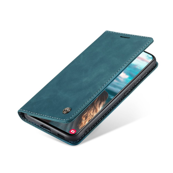CASEME puzdro pre Samsung Galaxy S21 FE, Leather Wallet Case, zelený