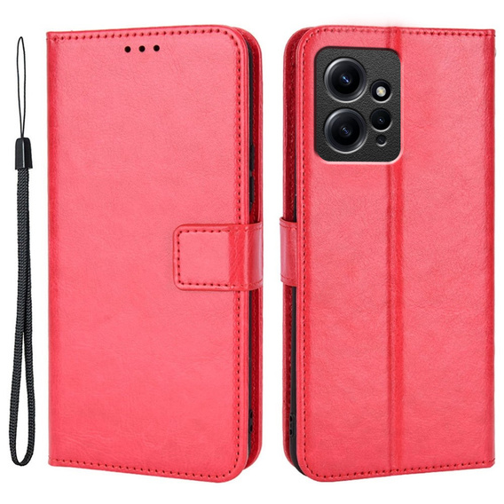 Klapkové puzdro pre Xiaomi Redmi Note 12 4G, Crazy Horse Wallet, červené