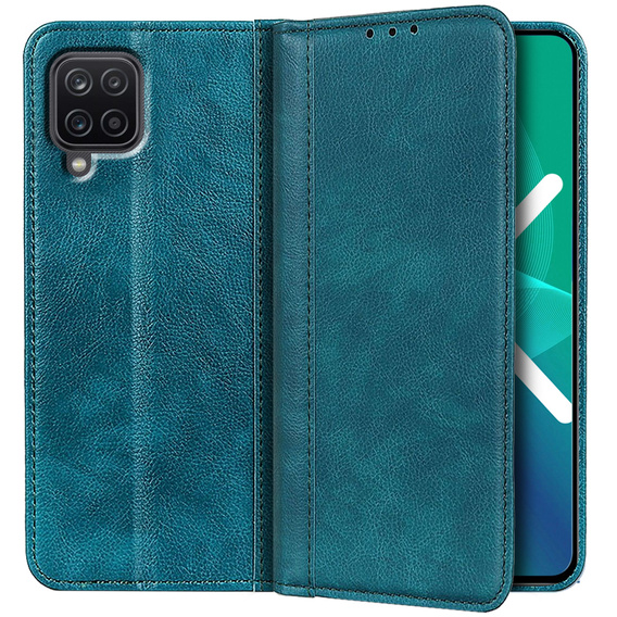 Obal na mobil pre Samsung Galaxy A12 / M12 / A12 2021, Wallet Litchi Leather, zelený