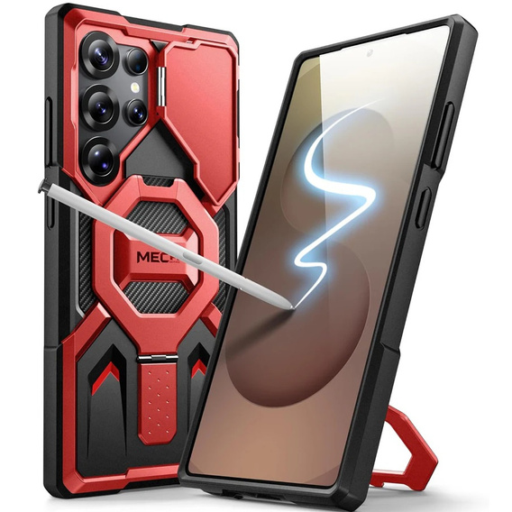 Puzdro pre Samsung Galaxy S25 Ultra, Tongate MECH MagSafe Series, čierne + 9H tvrdené sklo