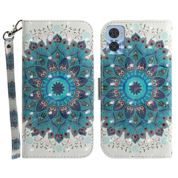 Klapkové puzdro pre Motorola Moto E22 / E22i, Wallet mandala, biele