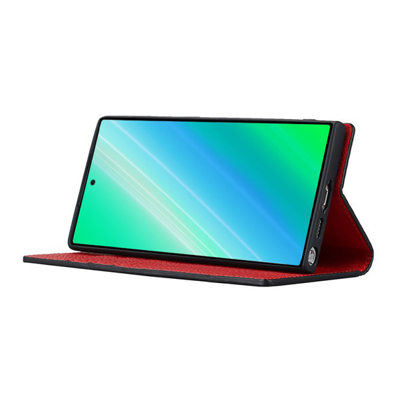 Kožené puzdro pre Samsung Galaxy S23 Plus, ERBORD Grain Leather, červený