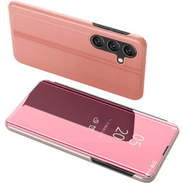Obal na mobil pre Samsung Galaxy A15, Clear View, čierne + 9H sklo