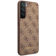 GUESS Obal na mobil pre Samsung Galaxy S23, 4G Metal Gold Logo, hnedé