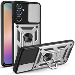 Obal na mobil pre Samsung Galaxy A54 5G, CamShield Slide, strieborné