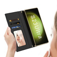 Flipové puzdro pre Samsung Galaxy S23 Ultra, GKK Mirror Wallet, čierne