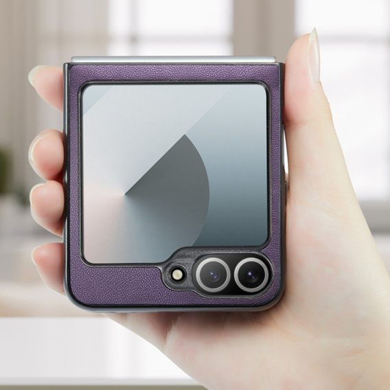Puzdro pre Samsung Galaxy Z Flip7 FE / Z Flip6, CASEME Litchi Leather, fialové