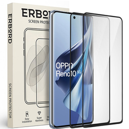 2x tvrdené sklo pre Oppo Reno 10 / 10 Pro, ERBORD 3D pre celý displej