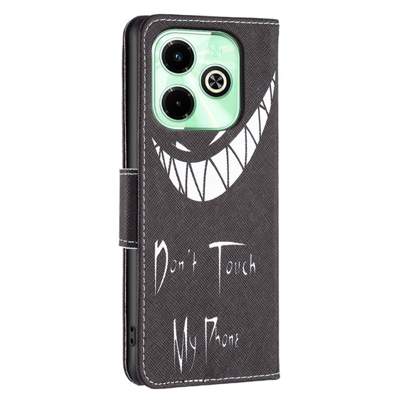 Klapkové puzdro pre Infinix Hot 40i, Wallet, Don't Touch My Phone čierne
