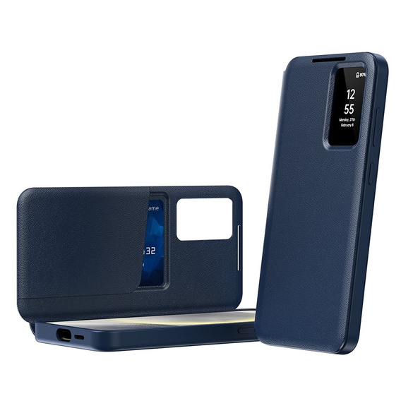 Flipové puzdro pre Samsung Galaxy A55 5G, Smart View Wallet, modré