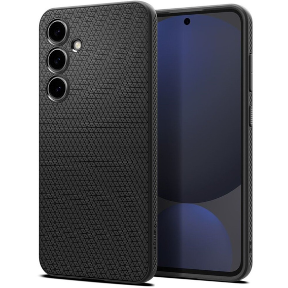 Puzdro Spigen pre Samsung Galaxy S24 FE, Liquid Air, čierne + tvrdené sklo 9H