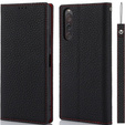 Klapkové puzdro pre Sony Xperia 10 V, Litchi Skin Grain, čierne