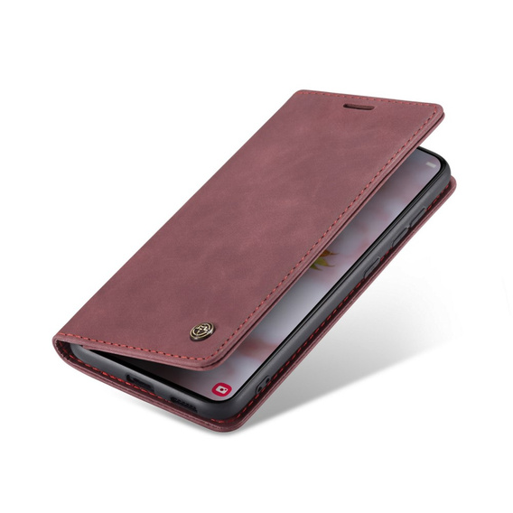CASEME puzdro pre Samsung Galaxy S22+ Plus 5G, Leather Wallet Case, červené