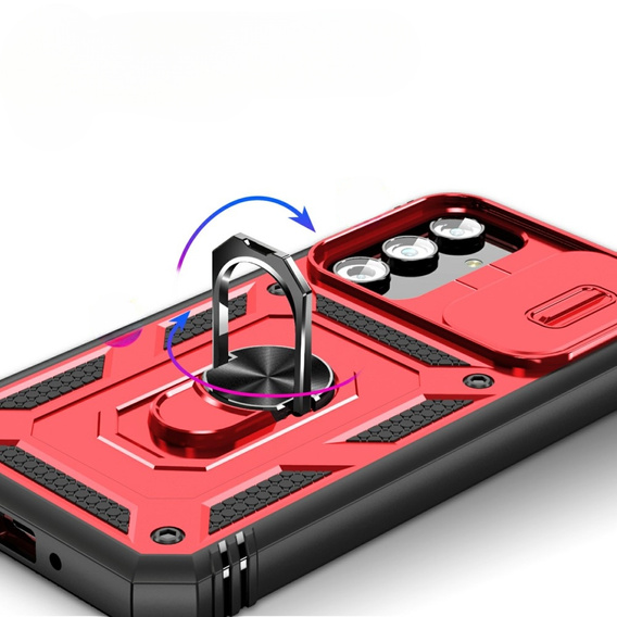 Obal na mobil pre Samsung Galaxy A54 5G, CamShield Slide, červené / čierne