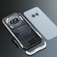 Puzdro LUPHIE pre Nothing Phone 2a / 2a Plus, Armor Bumper, strieborné