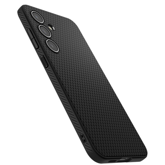 Puzdro Spigen pre Samsung Galaxy S24 FE, Liquid Air, čierne + tvrdené sklo 9H