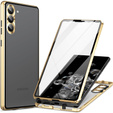 Puzdro pre Samsung Galaxy S23 Plus, Magnetic Dual Glass, zlaté