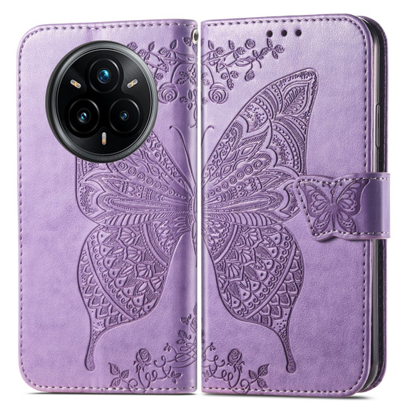 Klapkové puzdro pre Realme 14 Pro 5G, Butterfly, fialové
