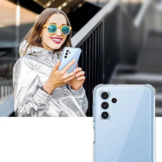 Puzdro pre Samsung Galaxy M34 5G, Anti-Shock, priehľadné + sklo 9H